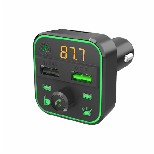 ZGear FM Transmitter - Black/Green Perspective: front