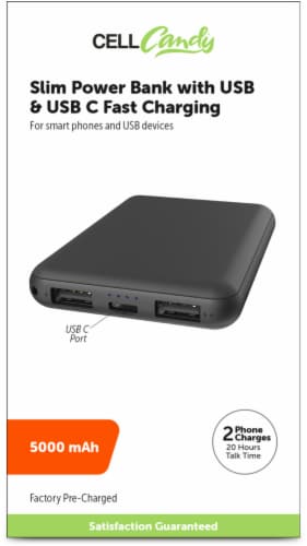 CELLcandy USB USB C Fast Charging Slim Power Bank 1 ct Kroger