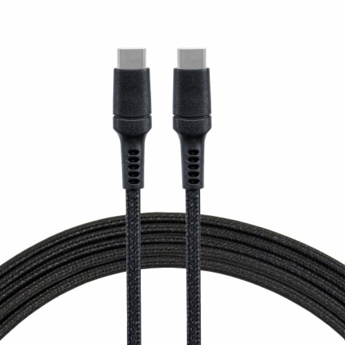 CELLCandy® Braided USB-C to C Cable - Black Perspective: front