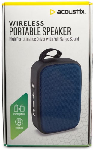 Acoustix Wireless Mini Speaker - Blue Perspective: front
