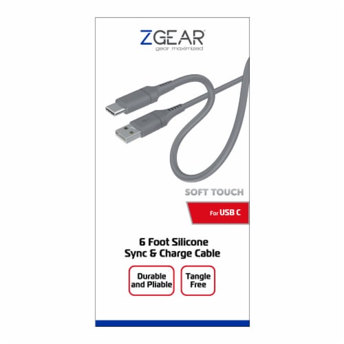 ZGear® Silicone Sync & Charge Cable For USB-C Perspective: front