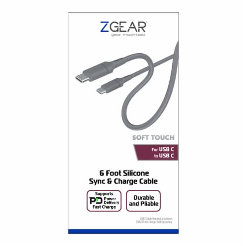 ZGear® Silicone USB-C Sync & Charge Cable Perspective: front