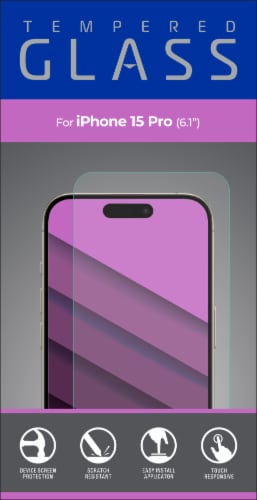 ZGear iPhone 15 ProTemp Glass Screen Protector Perspective: front