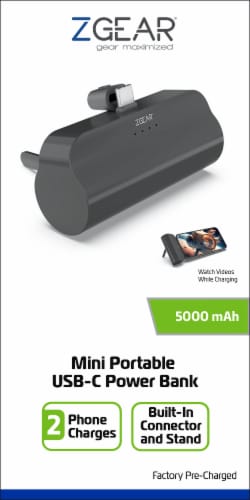 ZGear 5000mAh Mini Portable USB-C Power Bank Perspective: front