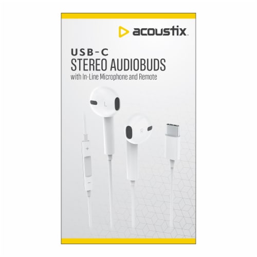 Acoustix USB C Stereo Earbuds Perspective: front