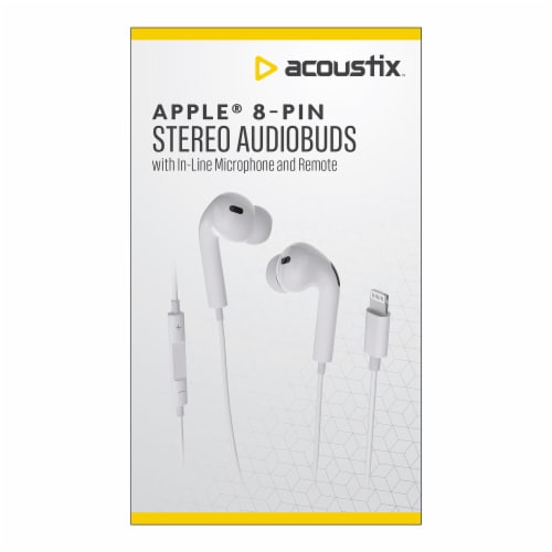 Acoustix Apple 8 PIN Stereo Earbuds Perspective: front