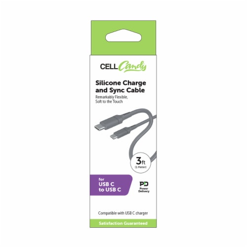 CELLCandy USB-C Silicone Charge & Sync Cable Perspective: front