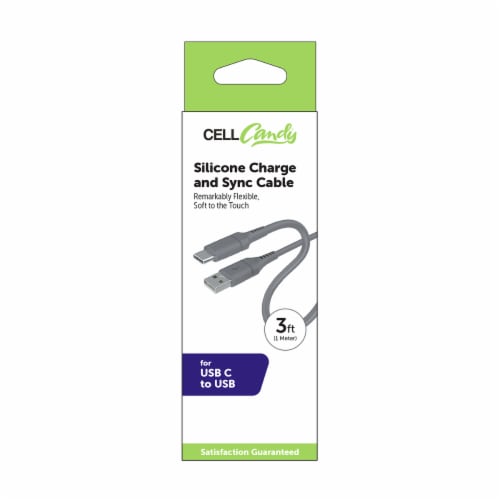 CELLCandy USB-C Silicone Charge & Sync Cable Perspective: front