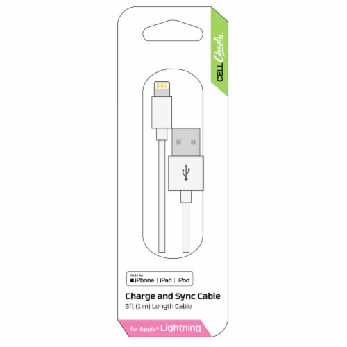 CELLCandy Charge and Sync Cable - White Perspective: front