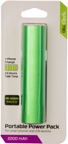CELLCandy 2200 mAh Portable Power Pack - Sour Apple Green Perspective: front