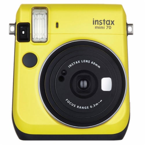 yellow polaroid camera
