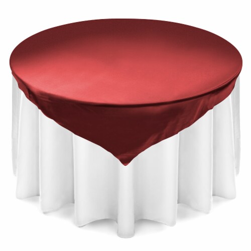 72 Square Satin Wedding Table Overlay - Burgundy by Lann's Linens, 72 x ...