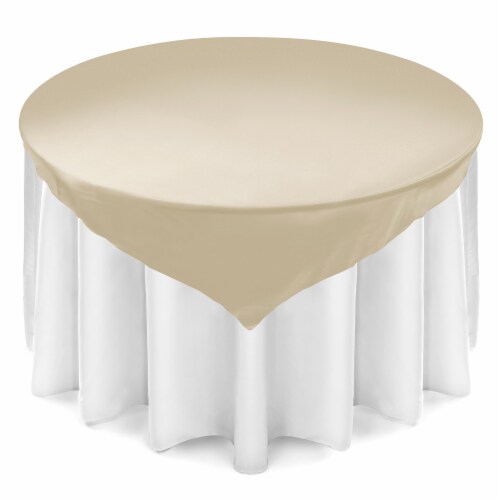 72 Square Satin Wedding Table Overlay - Ivory by Lann's Linens, 72 x 72 ...