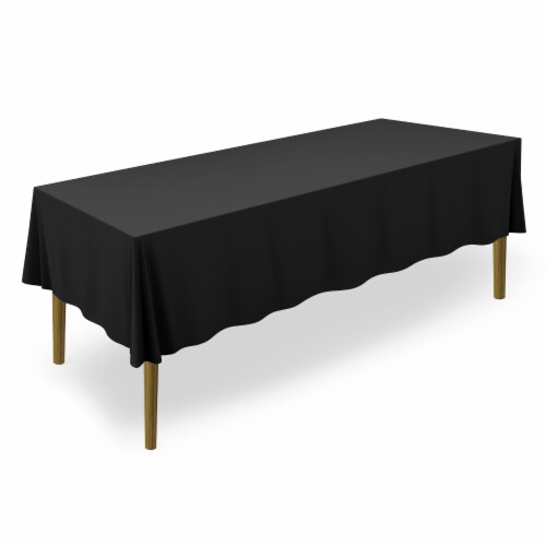 60 x 126 20pk Rectangular Polyester Tablecloths - Black Perspective: front