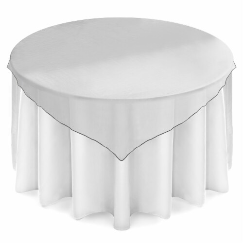 72 Square Organza Tablecloth Overlay - Silver by Lann's Linens, 72 x 72 ...