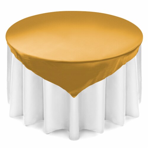 72 Square Satin Tablecloth Overlay - Gold by Lann's Linens, 72 x 72 ...