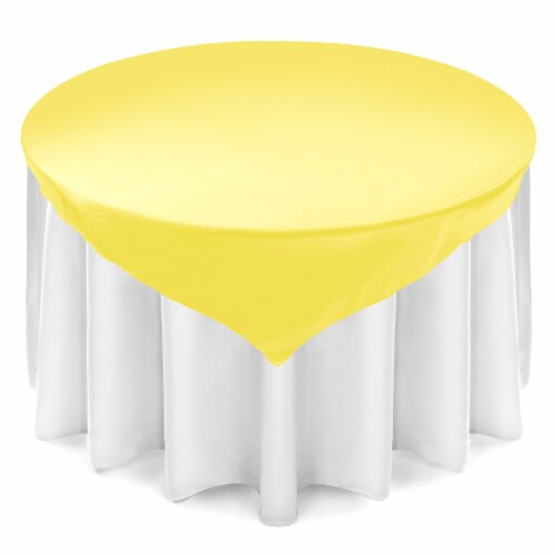 72 Square Satin Tablecloth Overlay - Yellow by Lann's Linens, 72 x 72 ...