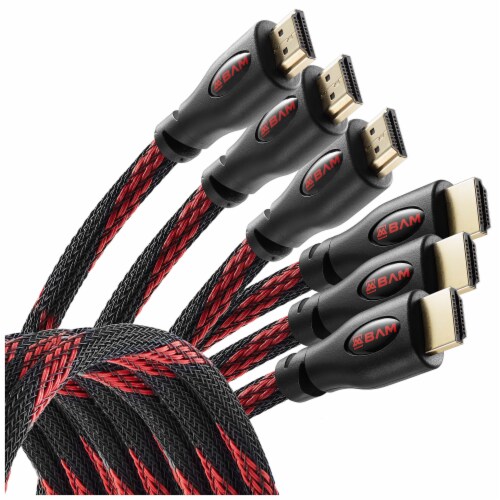 10 Feet High-Speed 4K HDMI Cables (3-Pack) Perspective: front