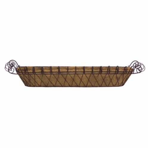 Deer Park D68 WB120X 11 In. X 46 In. Metal Large French Window Box With Coco Liner Perspective: front