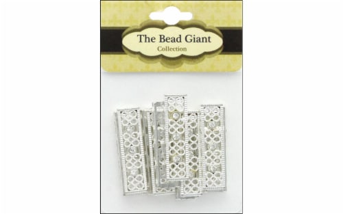The Bead Giant Bead RhSt Bar 10pc Silver Perspective: front