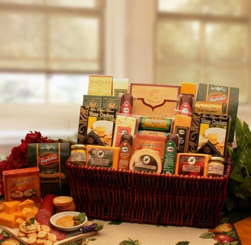  Deluxe Meat & Cheese Lovers Sampler Tray - Meat & Cheese Gift  - Meat & Cheese Charcuterie : Grocery & Gourmet Food