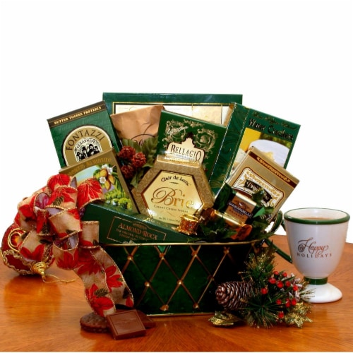 Christmas Trimmings Holiday Gift Basket- Christmas gift basket - Holiday Gift Basket Perspective: front