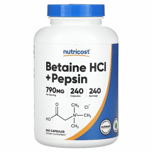 Nutricost Betaine HCl + Pepsin 240 Capsules, 240 Count Kroger