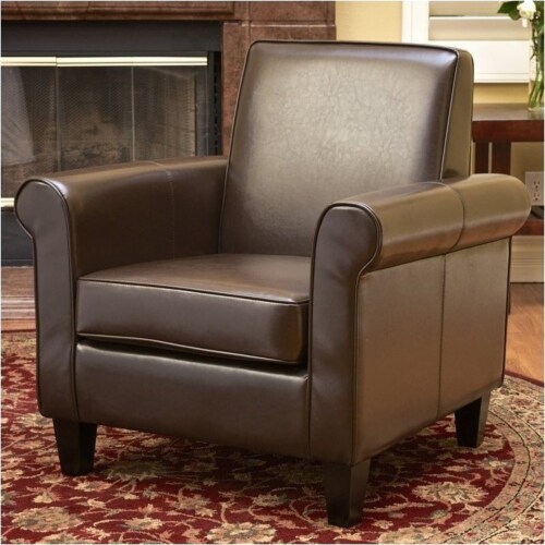 Bowery Hill Leather Club Chair in Brown, 1 - Dillons Food Stores