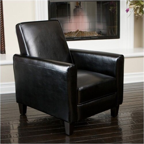 Bowery Hill Leather Recliner Club Chair in Black, 1 - Fry's Food
