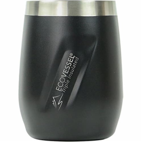 EcoVessel 734180 10 oz Port Wine Tumbler - Black Perspective: front