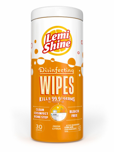 Lemi Shine Fresh Citrus Disinfecting Wipes Perspective: front