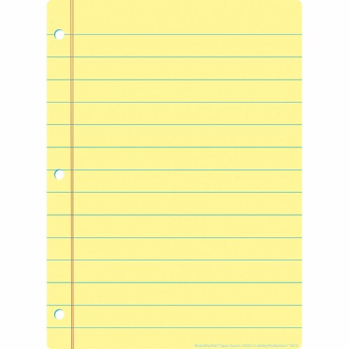 Ashley Productions Smart Poly Space Savers 13  x 9.5  Yellow Notebook Paper PosterMat Pals Perspective: front