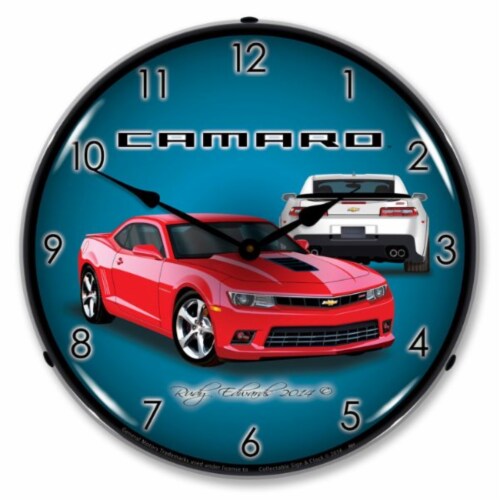GMRE1401490 2014 SS Camaro Red Hot clock - Made in USA Perspective: front