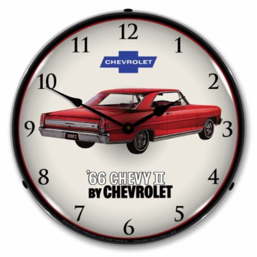 GM1612698 1966 Chevy II Nova Super Sport clock - Made in USA Perspective: front
