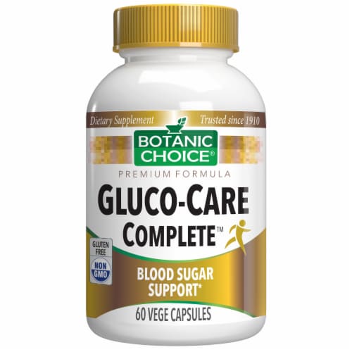 Botanic Choice Gluco-Care Complete Blood Sugar Dietary Supplement Perspective: front