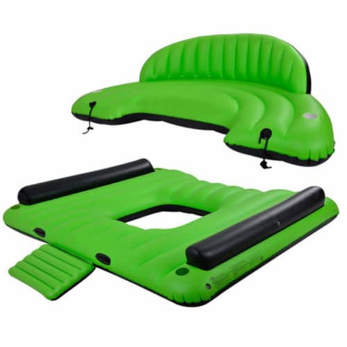 ALEKO IFI6PCMUNB Inflatable Floating Island Chaise Lounger with Cup