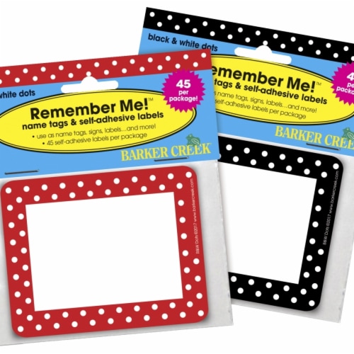 Barker Creek 2004967 3.5 x 2.75 in. Self-Adhesive Dots Jumbo Name Tag Set -  2 Designs - 90 Pi, 1 - King Soopers