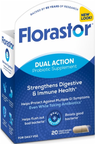 Florastor® Daily Probiotic Supplement Capsules 250mg Perspective: front