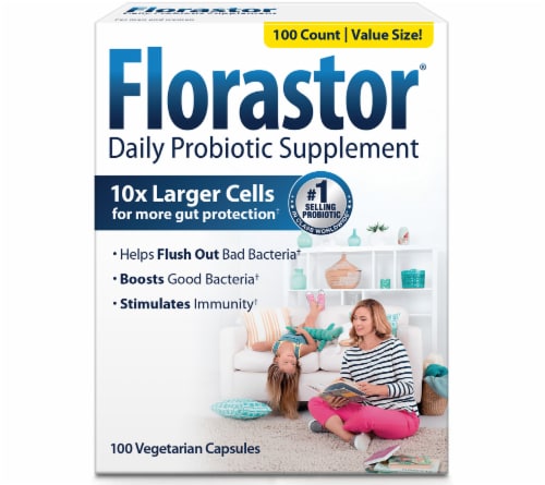 Florastor® Daily Probiotic Supplement Capsules 250mg Perspective: front
