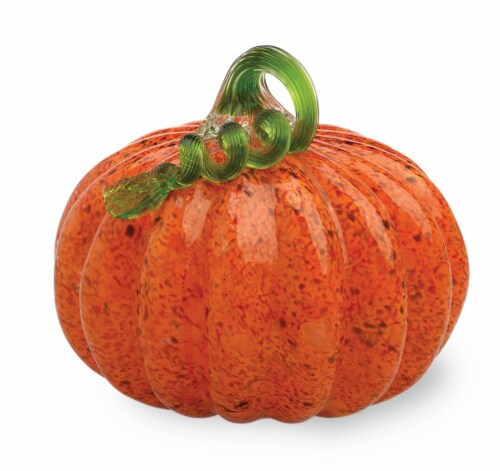 Boston International Decorative Glass Pumpkin - Orange Perspective: front