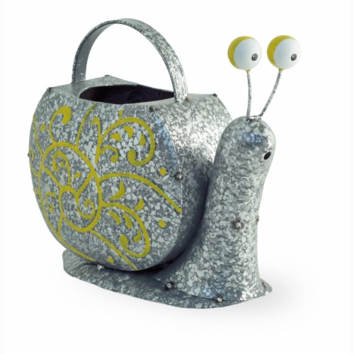 Boston International Snail Watering Can Outdoor Decor - Silver Perspective: front