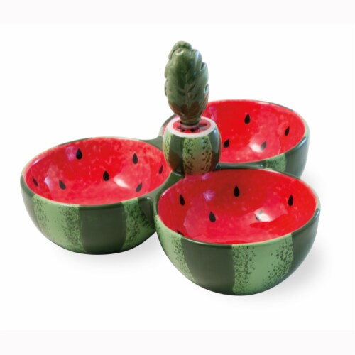 Boston International Watermelon Tri-Dish Perspective: front