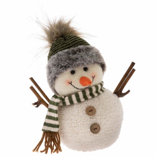 Boston International Green Beanie Hat Snowman Perspective: front