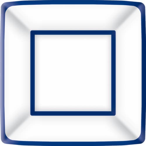 Boston International Square Plates - 8 pk - White/Blue Perspective: front