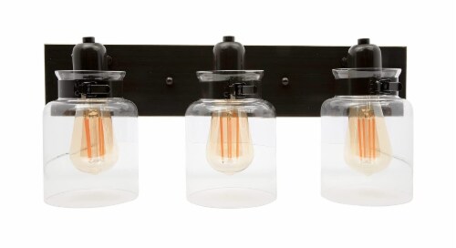Wood Grip 4-Light Antique Bronze Bathroom Vanity Light Fixture Perspective: front