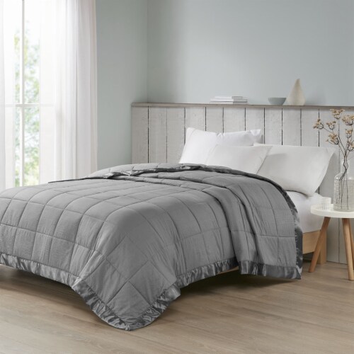 Queen size blanket sales with satin trim