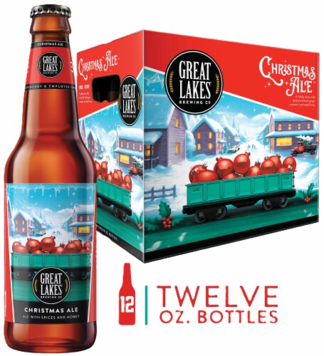 Great Lakes Christmas Ale 12 pack bottles Perspective: front
