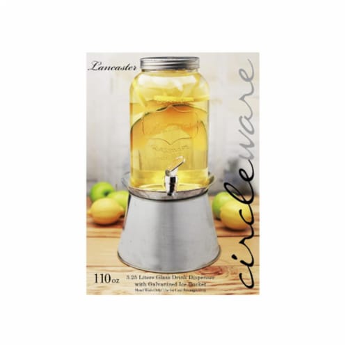 Circleware 92021 110 oz Lancaster Mini Dispenser on Galvanized Base Perspective: front