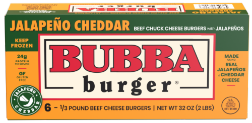 BUBBA Burger® Jalapeno Cheddar Hamburgers Perspective: front