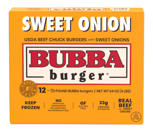 Bubba Burger® Sweet Onion Beef Burgers Perspective: front